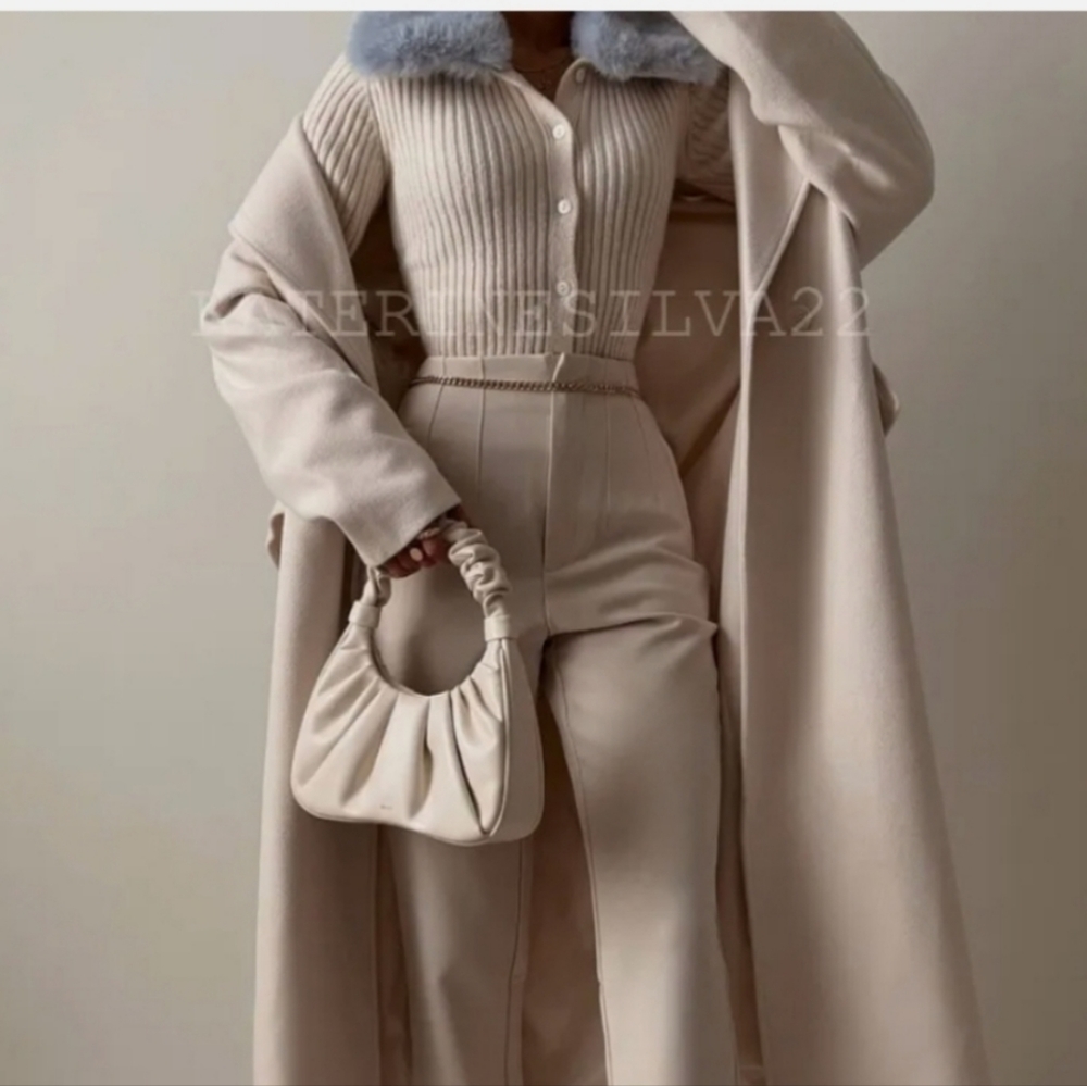 Zara Faux Fur Lapel Collar Knit Cardigan - Picture 10 of 16